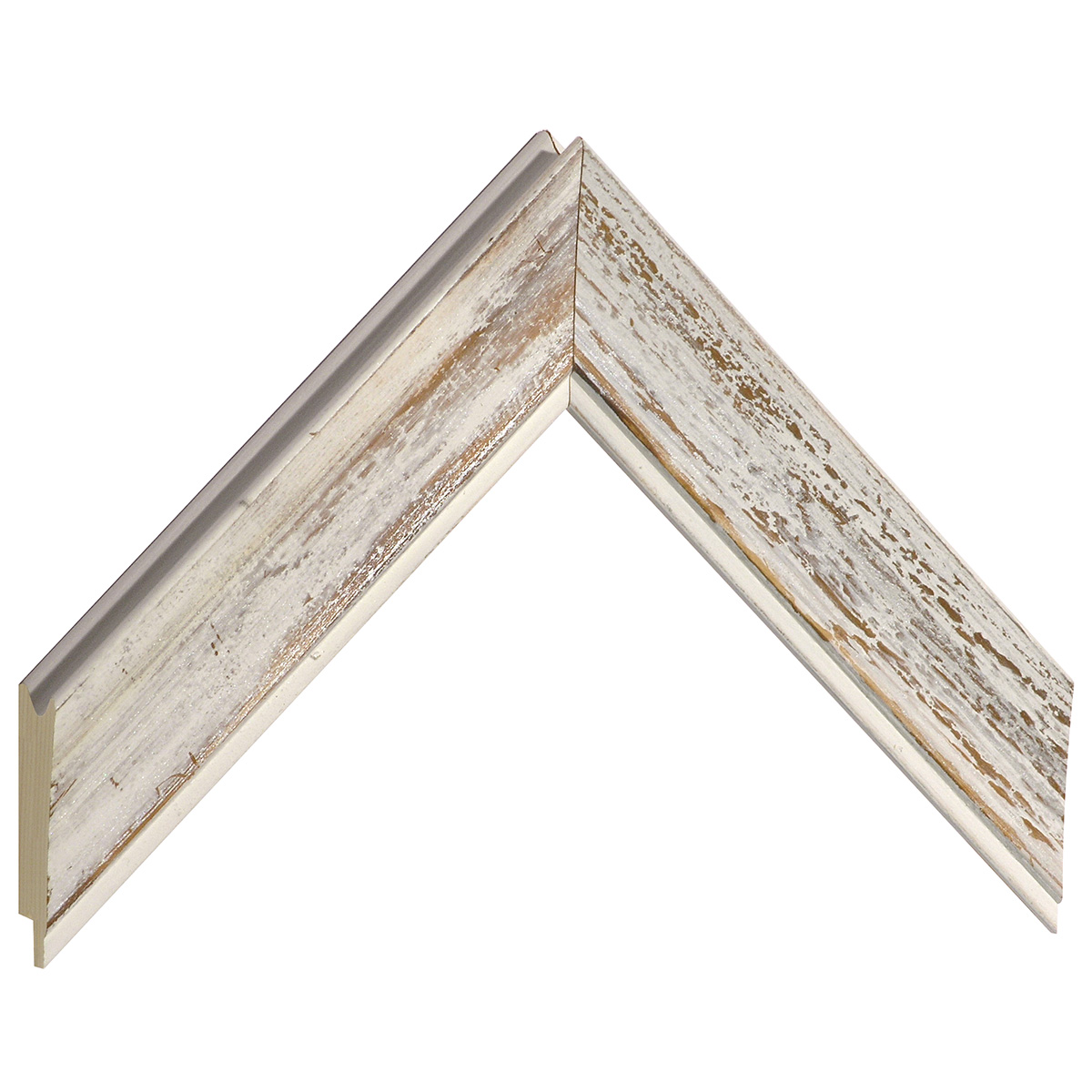 Profil brad îmbinat - Lățime 40 mm - finisaj marmorat alb-maro nuc - Mostră