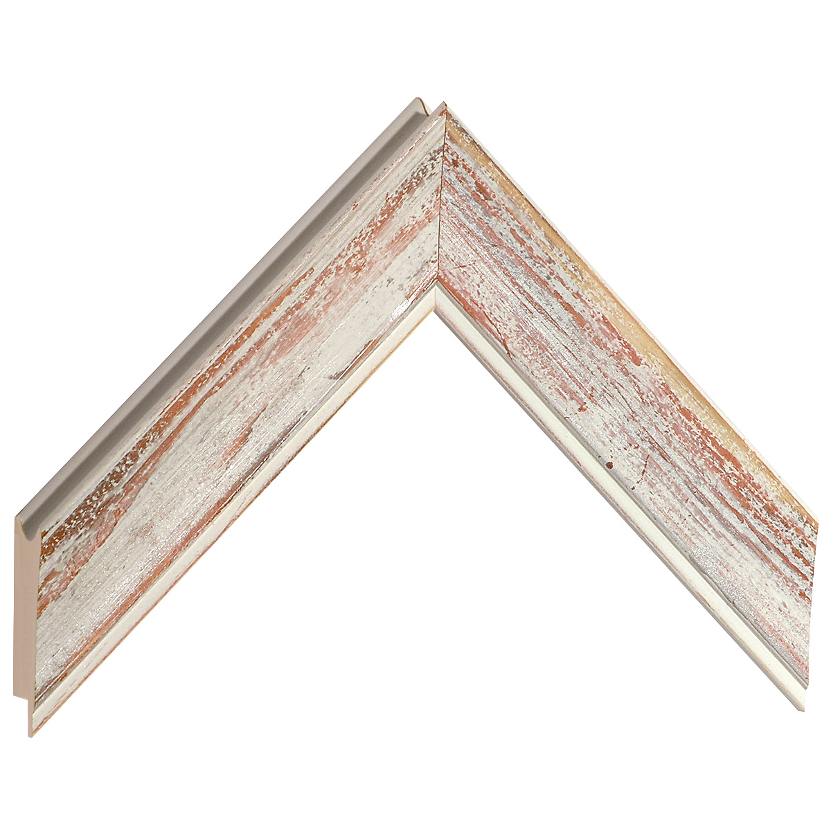 Profil brad imbinat - Lățime 40 mm - finisaj marmorat alb-roz - Mostră