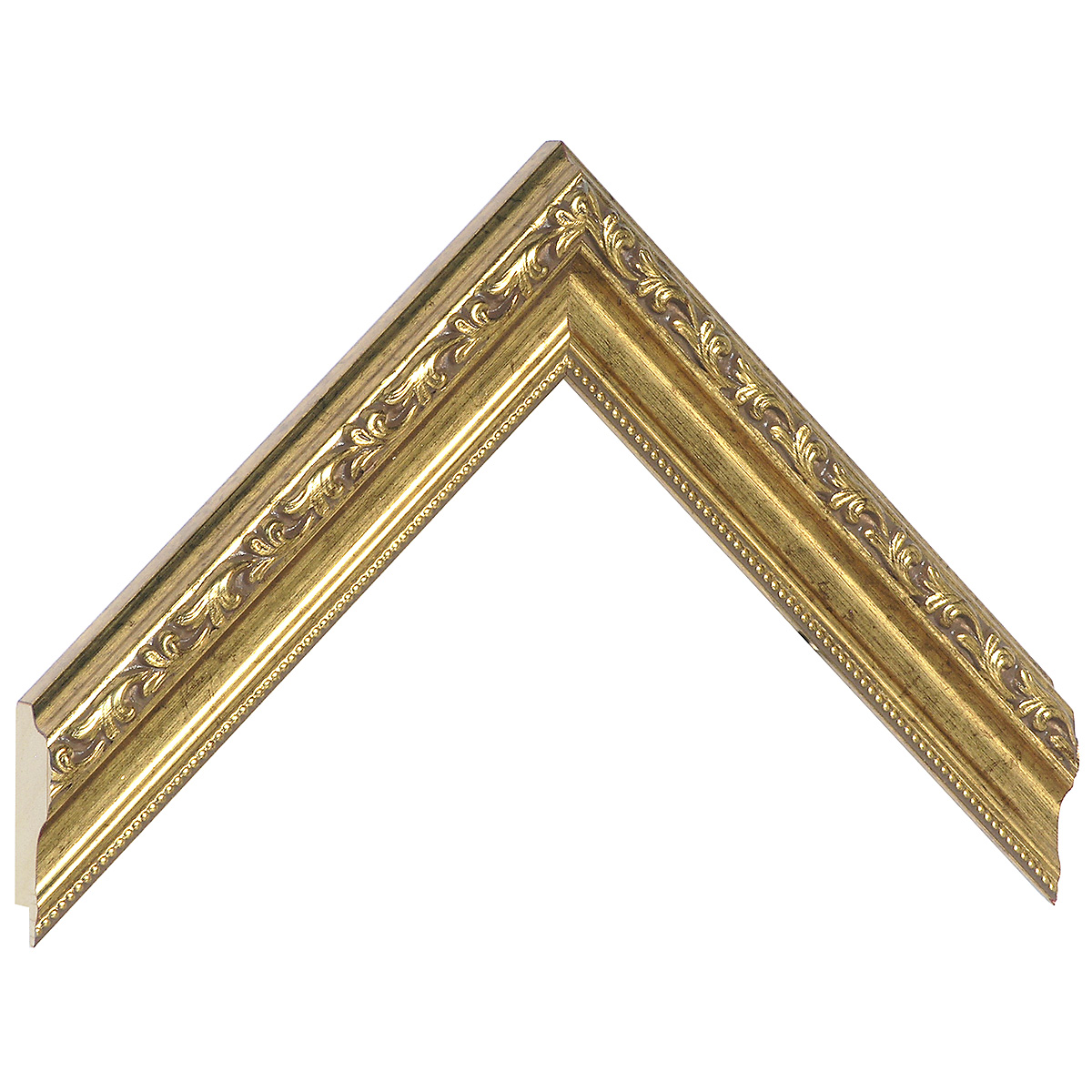 Profil pin îmbinat Lăț.32 mm Înălț.22 - auriu cu decorațiuni în relief - Mostră