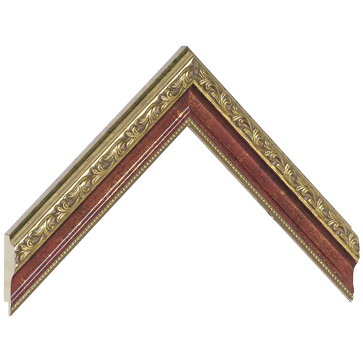 Profil pin îmbinat Lăț.32 mm Înălț.22 - roșu cu decorațiuni aurii - Mostră