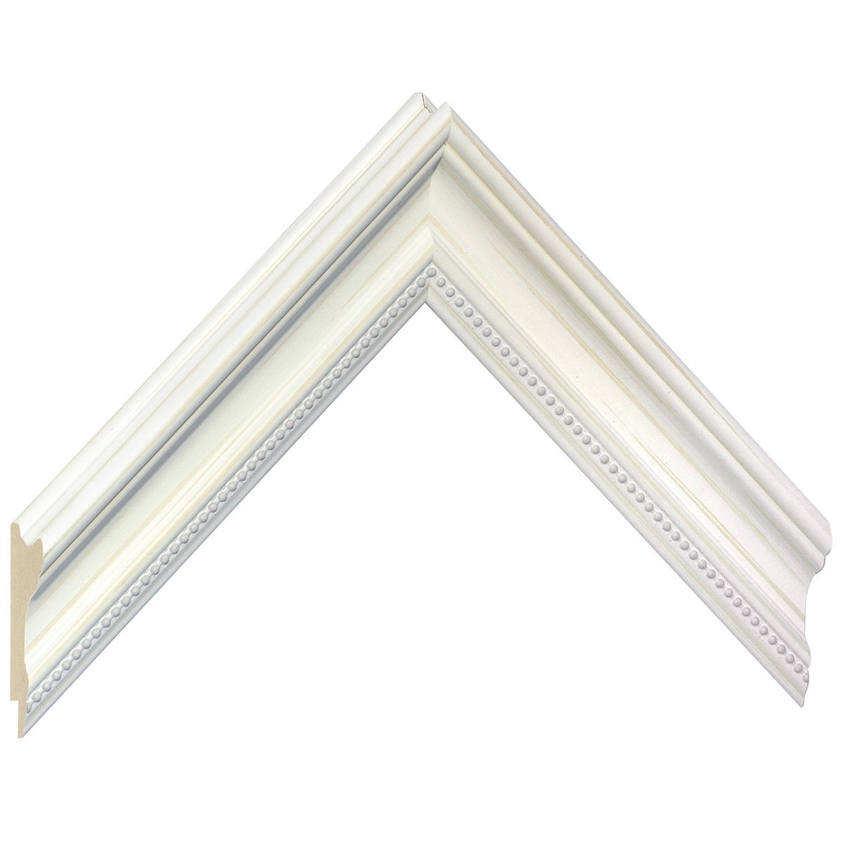 Moulding finger-jointed pine, width 38mm, height 26 - Cream - Mostră
