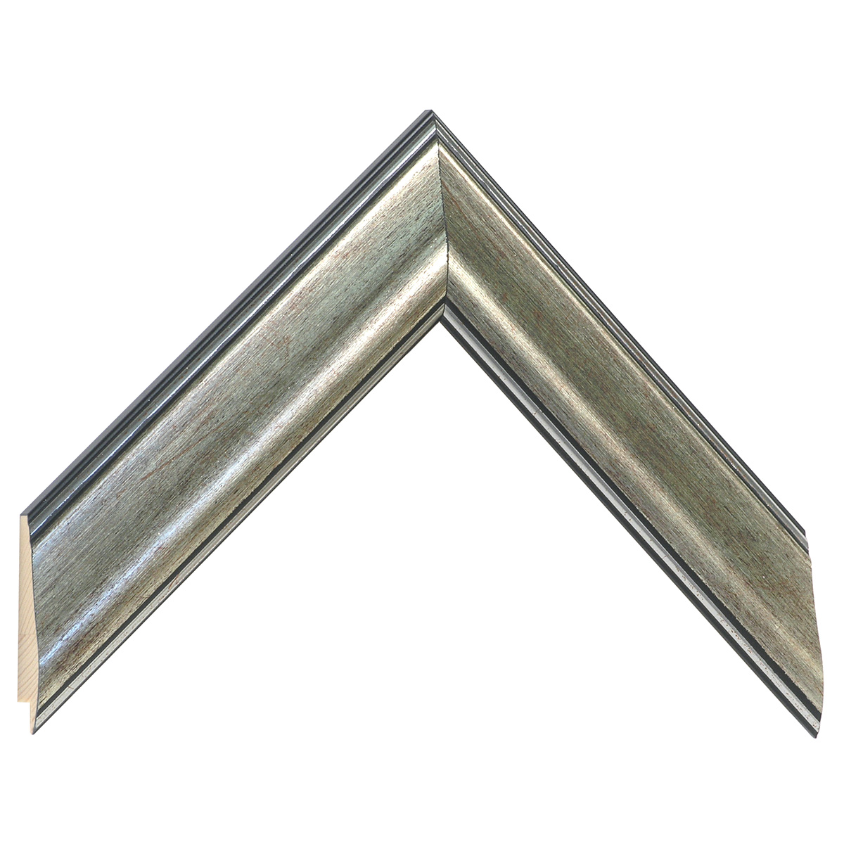 Profil de pin îmbinat - Lățime 40 mm - Înălțime 19 mm - Argintiu - Mostră