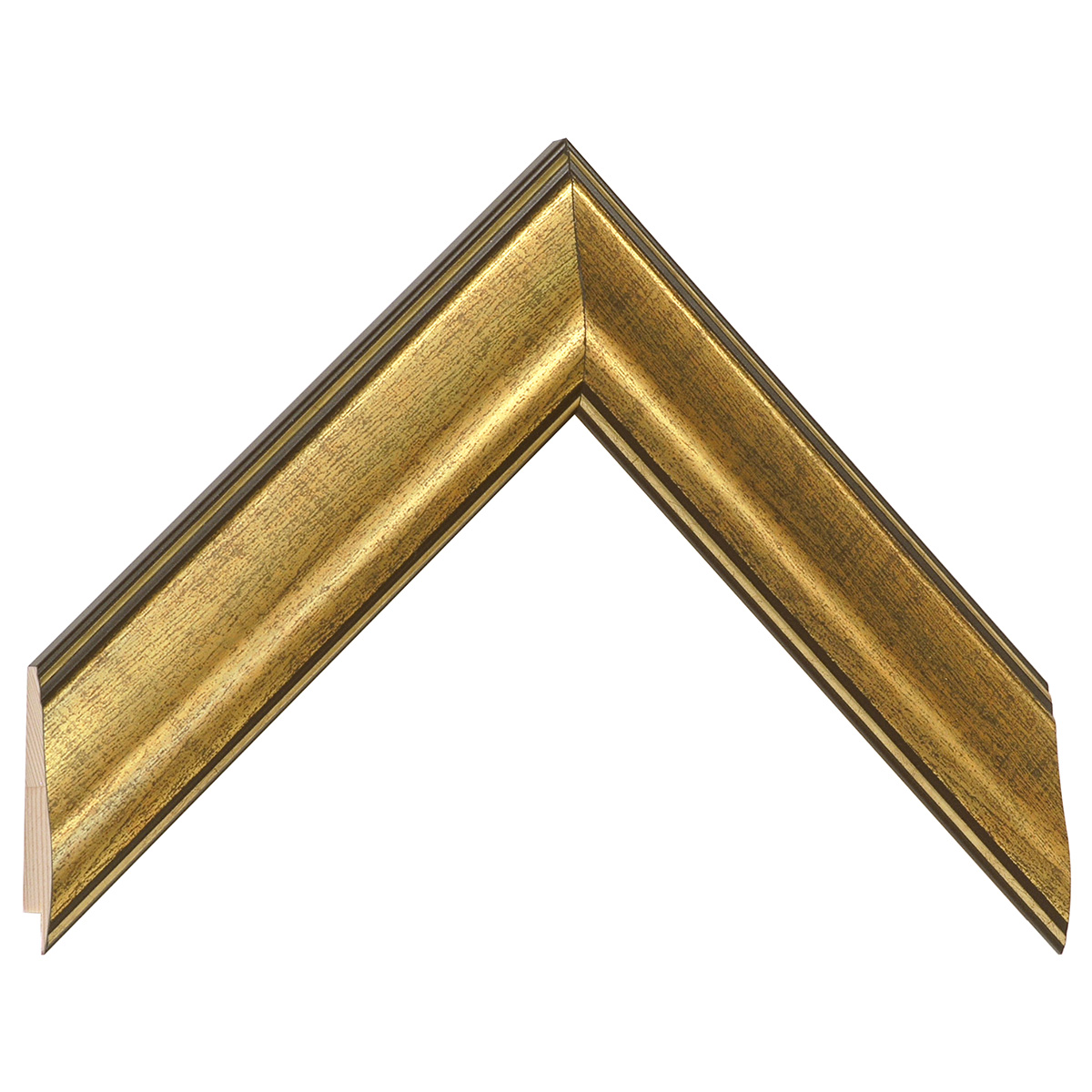 Profil de pin îmbinat - Lățime 40 mm - Înălțime 19 mm - Auriu închis - Mostră