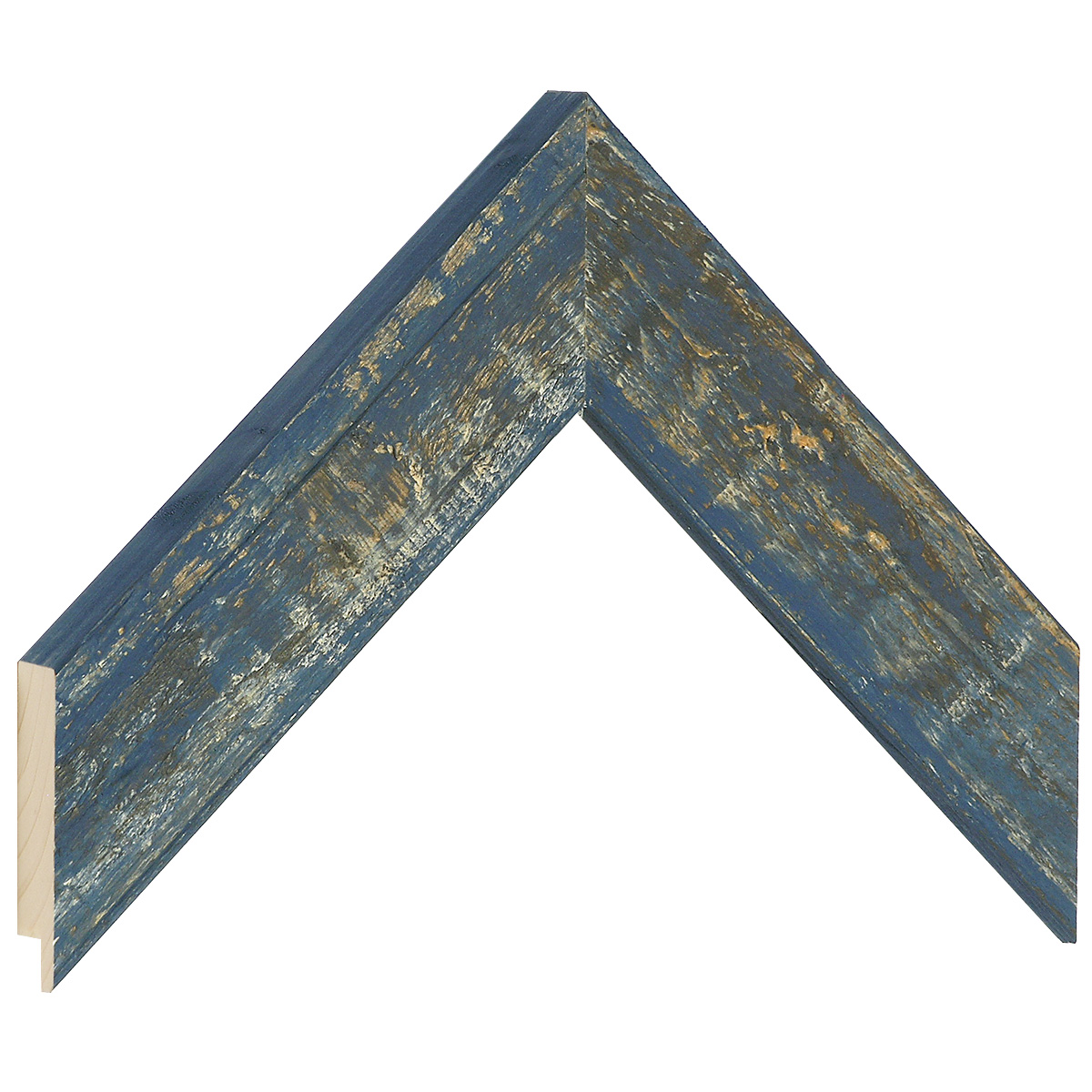 Profil de pin Lăț.42 mm Înălț.19 - Finisaj rustic culoare albastru - Mostră