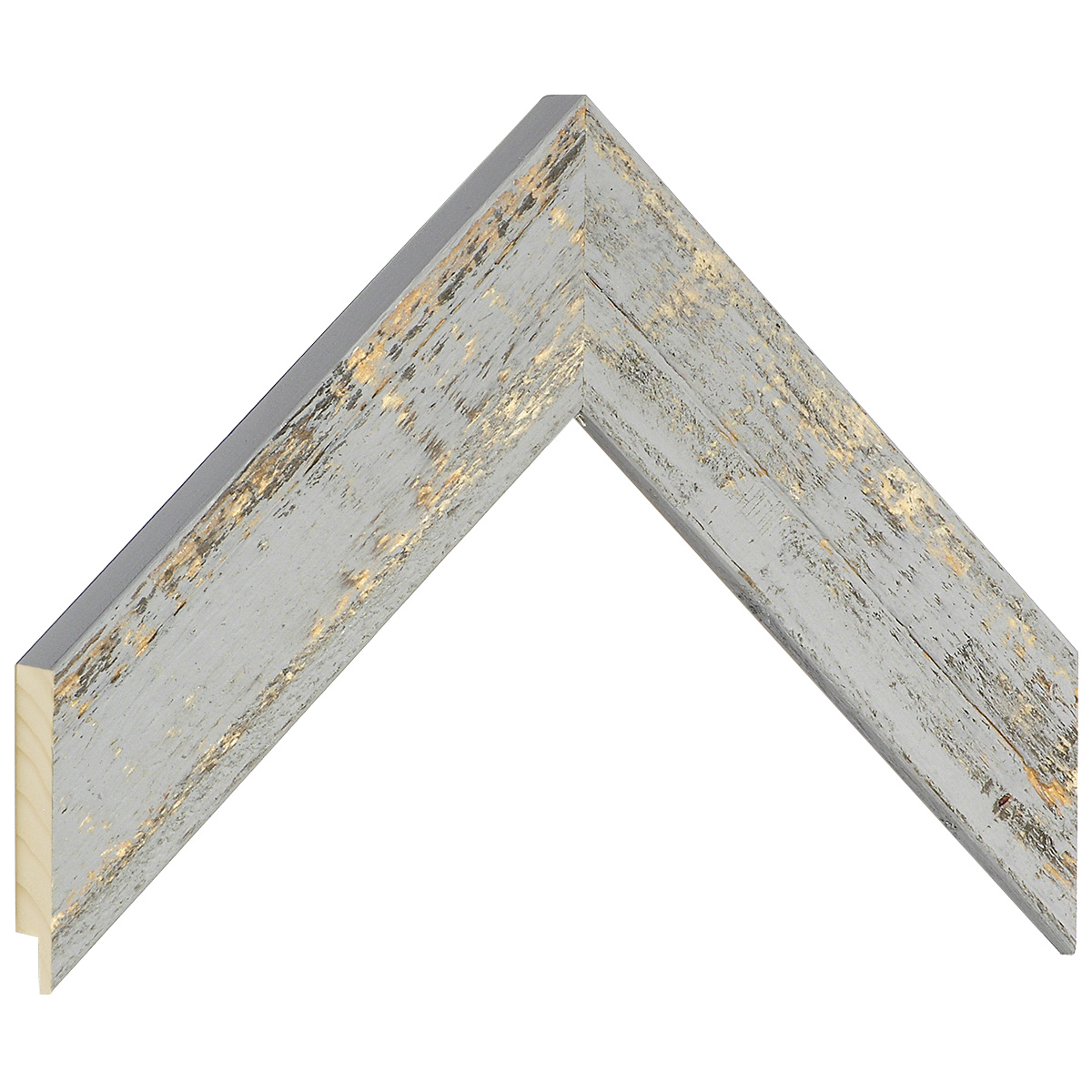 Profil de pin Lăț.42 mm Înălț.19 - Finisaj rustic culoarea ceței - Mostră