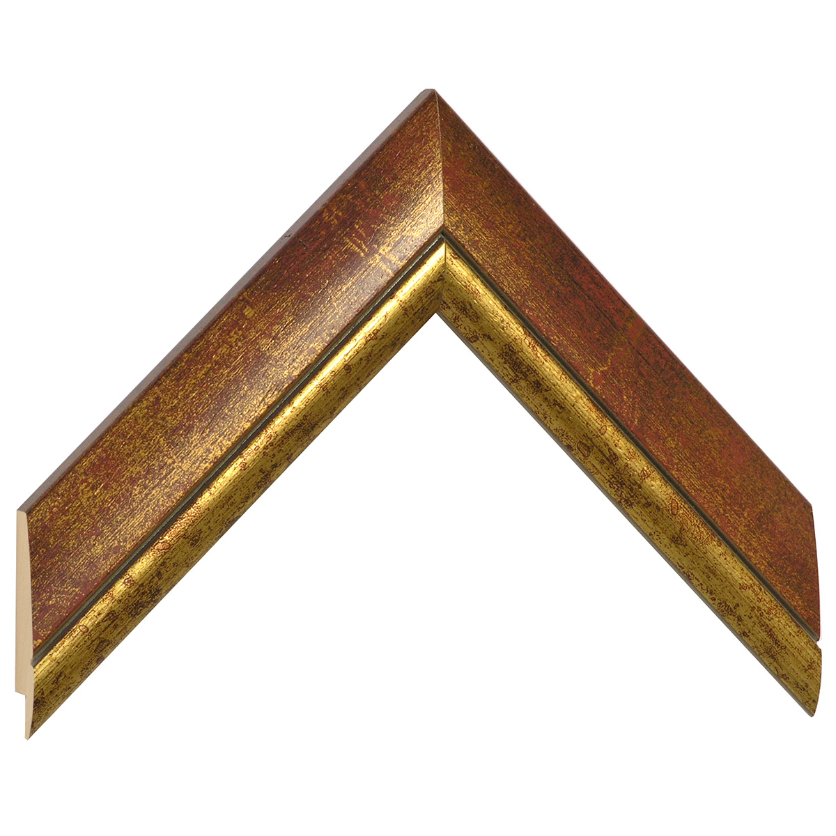 Profil ayous Lățime 40 mm - finisaj roșu cu fir auriu - Mostră