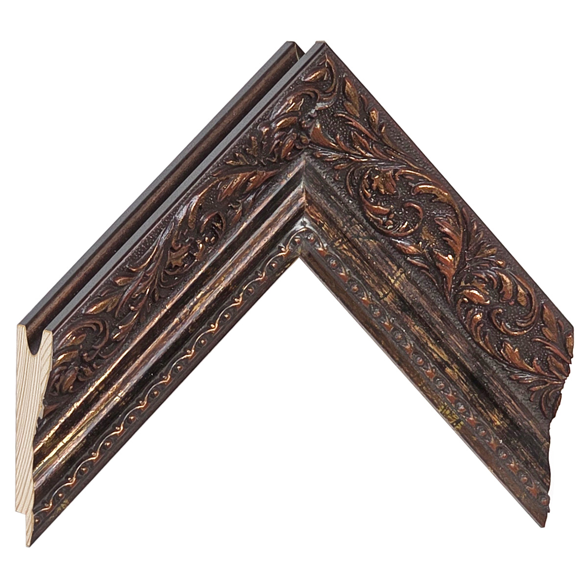 Profil pin îmbinat - Lățime 57mm Înălțime 38 - Maro cu decorațiuni - Mostră