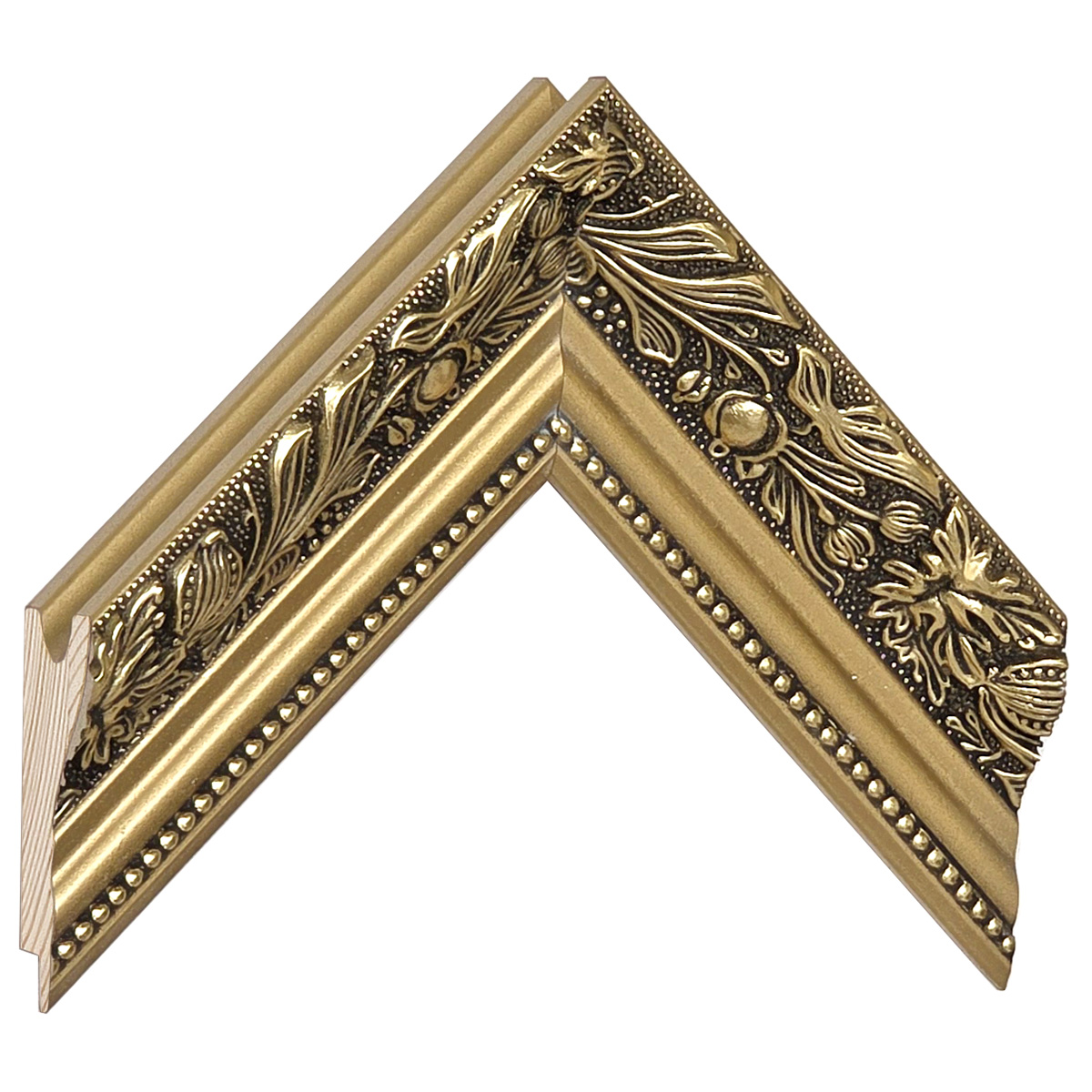 Profil pin îmbinat - Lățime 57mm Înălțime 38 - Aur lucios cu decorațiuni - Mostră