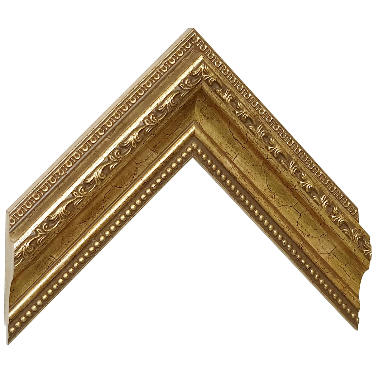 Profil pin îmbinat Înălț.35 mm Lăț.53 - auriu, decorațiuni în relief - Mostră