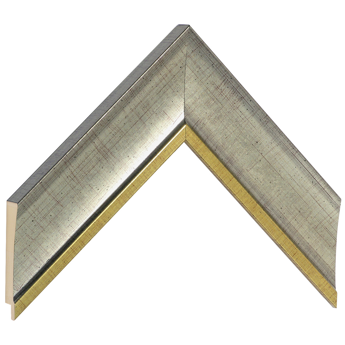 Profil pin îmbinat Lățime 50 mm - argintiu cu fir auriu - Mostră