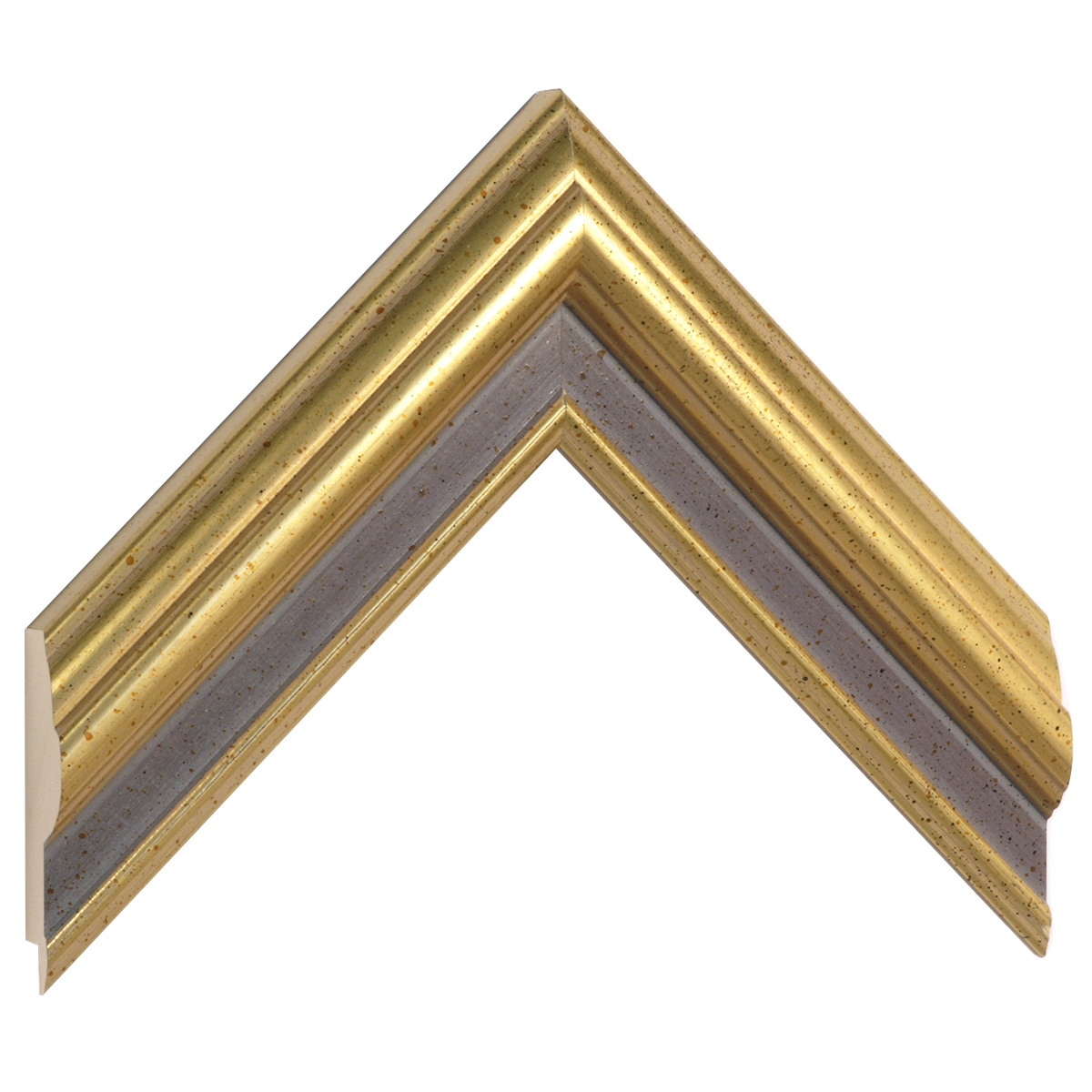 Profil ayous Lățime 50 mm - finisaj auriu cu canelură violet - Mostră