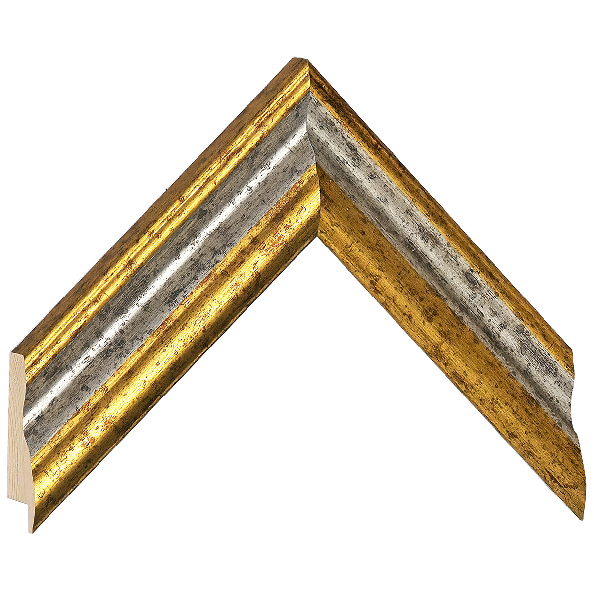 Profil pin îmbinat - Lățime 45mm Înălțime 32 - Auriu, canelură argintie - Mostră