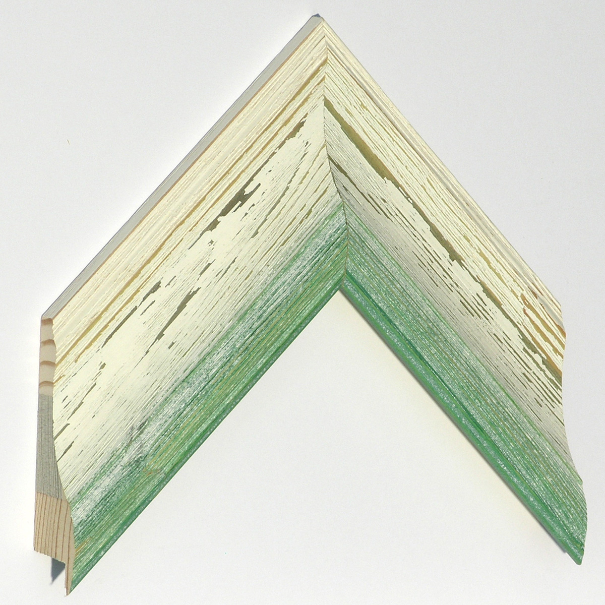 Profil pin îmbinat Lățime 66 mm - alb-verde - Mostră