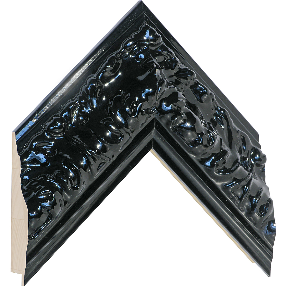 Profil pin îmbinat Lăț.85 mm Înălț.45 - negru, decorațiuni în relief - Mostră