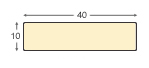 Profil ayous brut - Lățime 40 mm Grosime 10 mm - Secțiune
