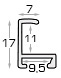 Profil din aluminiu serie 12 plat - Bronz lucios - Secțiune