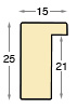 Profil ayous plat Lățime 15 mm Înălțime 25 - alb lucios  - Secțiune