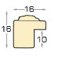 Profil pin îmbinat - Lățime 16mm Înălțime 17 - Alb cu decorațiuni - Secțiune