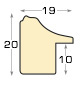 Profil pin îmbinat - Lățime 19mm Înălțime 20 - Crem cu decorațiuni  - Secțiune