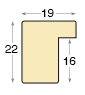 Profile PVC - Lățime 19 mm Înălțime 22 mm - Ton argintiu - Secțiune