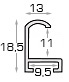 Profil din aluminiu rotund serie 13 argintiu satinat - Secțiune