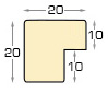 Profil ayous plat Lățime 20 mm Înălțime 20 - negru mat - Secțiune