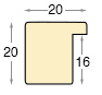 Profil ayous plat Lățime 20 mm Înălțime 20 - Cositor - Secțiune