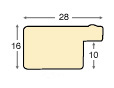 Profil pin Lățime 28 mm - finisaj negru mat - Secțiune