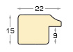 Profil pin îmbinat pt. pass - Lățime 22 mm - crem  - Secțiune
