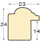 Profil pin îmbinat - Lățime 23mm Înălțime 24 - Auriu anticat - Secțiune