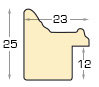 Profil pin îmbinat - Lățime 23mm Înălțime 25 - Argintiu - Secțiune