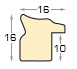 Profil pin îmbinat Lățime16 mm Înălțime 16 - avorio - Secțiune