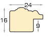 Profil pin îmbinat - Lățime 24mm Înălțime 16 - Auriu cu decorațiuni - Secțiune