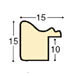 Profil ayous Lățime 15 mm - finisaj maro mat cu fir auriu - Secțiune
