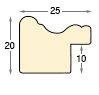 Profil pin îmbinat Lățime 25 mm - finisaj argintiu - Secțiune