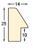 Profil ayous Înălțime 25 mm Lățime 14 mm - Negru - Secțiune