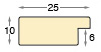 Profil ayous brut - Lățime 25 mm - Înălțime 10 mm - Secțiune