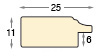 Profil pin îmbinat pt. pass - Lățime 25 mm - alb cu fir argintiu - Secțiune
