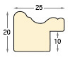 Profil pin îmbinat - Lățime 25mm Înălțime 20 - Argintiu - Secțiune