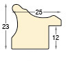Profil pin îmbinat - Lățime 25mm Înălțime 23 - Auriu cu canelură verde - Secțiune