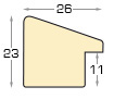Profil pin îmbinat - Lățime 26mm Înălțime 23 - Auriu - Secțiune