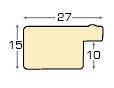 Profil pin îmbinat - Lățime 27mm Înălțime 15 - Perla, fir cu perle - Secțiune