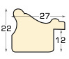 Profil pin îmbinat - Lățime 27mm Înălțime 22 - Auriu - Secțiune