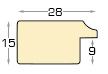 Profil pin îmbinat pt. pass - Lățime 28 mm - crem  - Secțiune