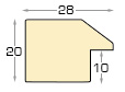 Profil ayous Lățime 28 mm - auriu - Secțiune