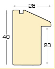 Profil ayous Înălțime 40 mm Lățime 28 - roșu mat - Secțiune
