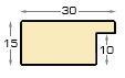 Profil ayous plat Lățime 30 mm Înălțimee 14 - Auriu - Secțiune