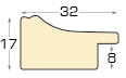 Profile PVC - Lățime 32 mm Înălțime 17 mm - Ton roșiatic  - Secțiune