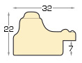 Profil pin îmbinat - Lățime 32mm Înălțime 22 - Bronz cu decorațiuni  - Secțiune