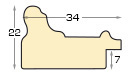 Profil pin îmbinat - Lățime 34mm Înălțime 22 - Auriu cu bandă roșie - Secțiune